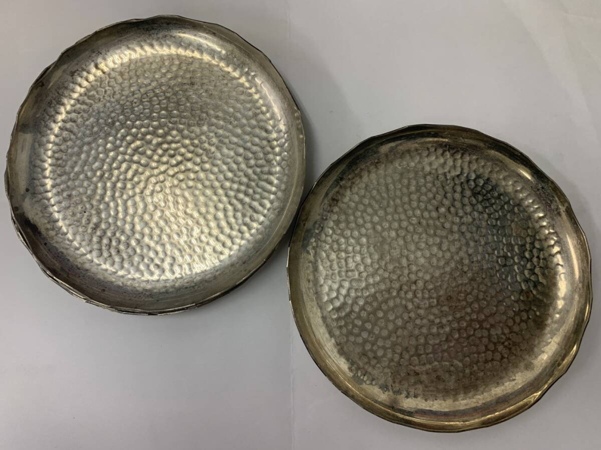 ▲▽83343　材質不明 鎚目 銘々皿 小皿 6枚セット△▼