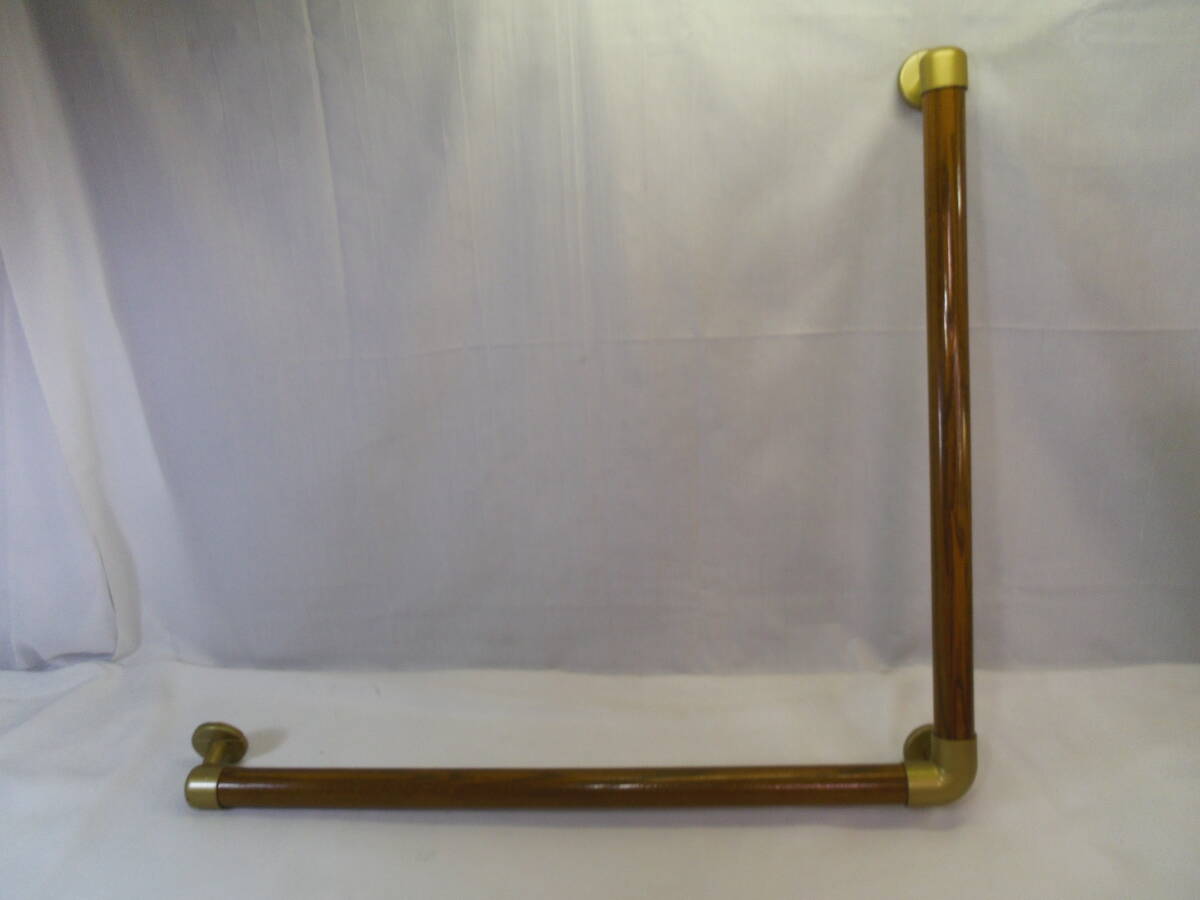 J64◇⑤住宅用 木製手すり 平面用 L字◇縦長さ67cm×横長さ73.5cm×太さ3.5cm◇部屋・廊下・トイレなど 介護用◇同梱可能です◇送料990円◇