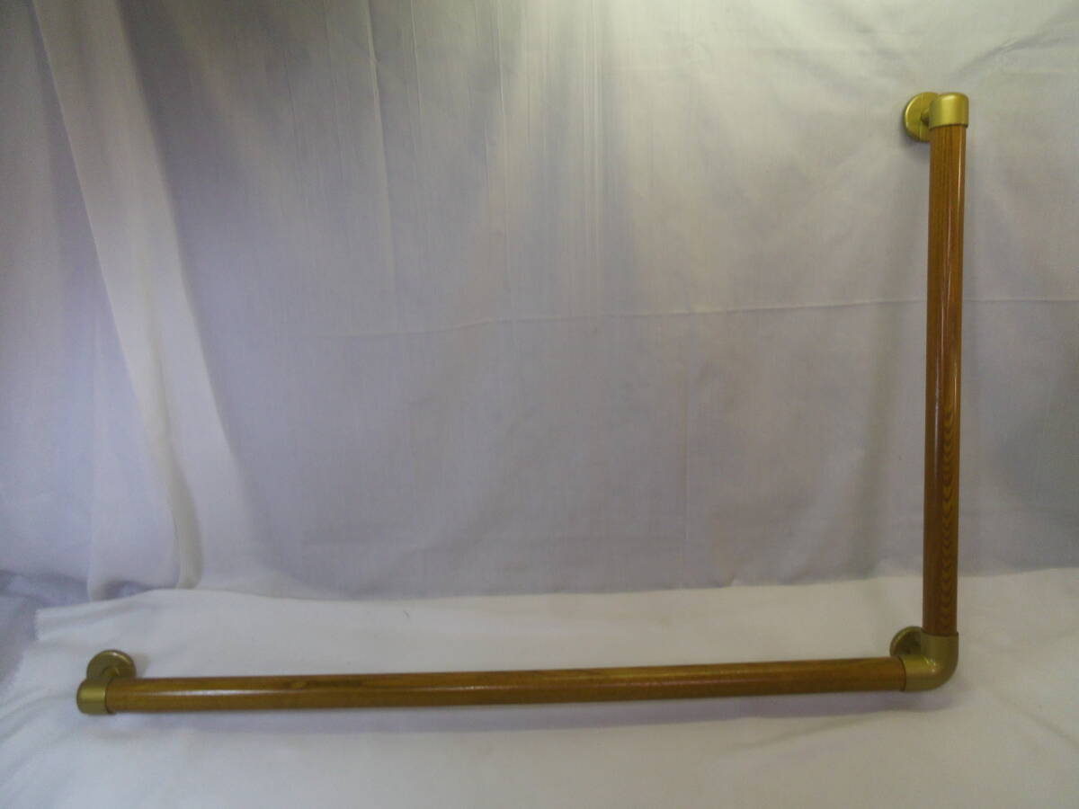 J65◇⑥住宅用 木製手すり 平面用L字◇縦長さ65.5cm×横長さ96.5cm×太さ3.5cm◇部屋・廊下・トイレなど 介護用◇同梱可能です◇送料1100円