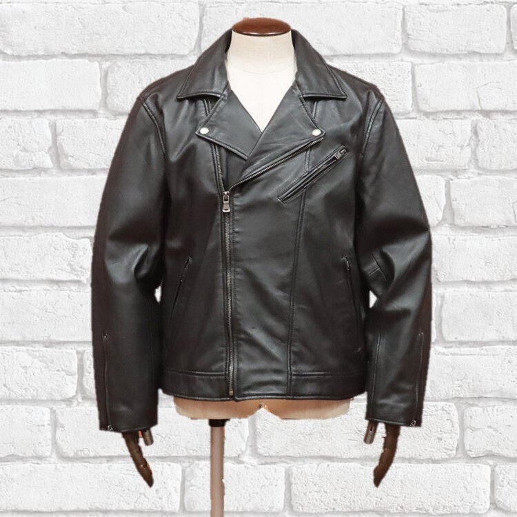 Sartoria Bellini■レザー ライダースブルゾン 大きいサイズ 高級羊革 黒 4L■新品 