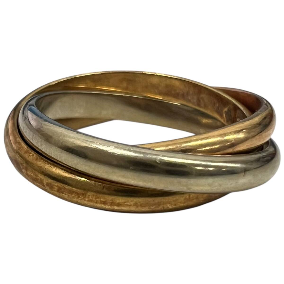 Cartier カルティエ トリニティ リング 指輪 9号 18金 K18 ゴールド ピンク ホワイト 5.8g 箱無 現状品 ◎中古品◎ coI9749COA