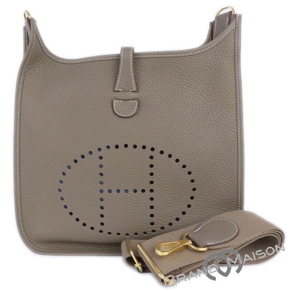 未使用品【エルメス】エヴリンPM/トリヨンクレマンス/エトゥープ/W刻印/ショルダーバッグ/ゴールド金具/HERMES/レディース