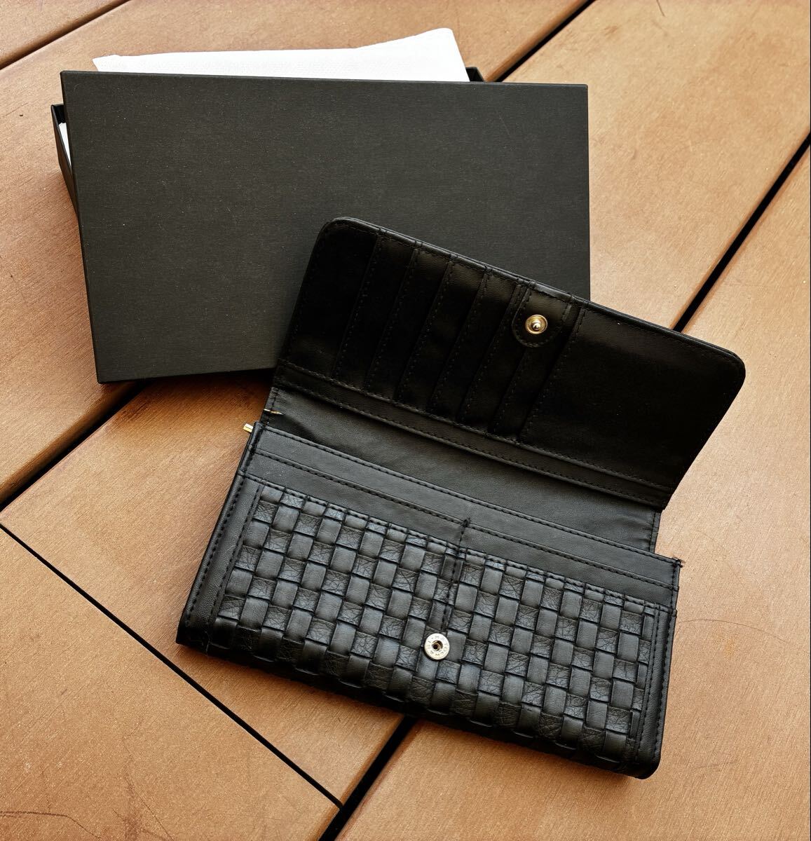 長財布　ロングウォレット ブラック　190x100x35 カード11枚収納