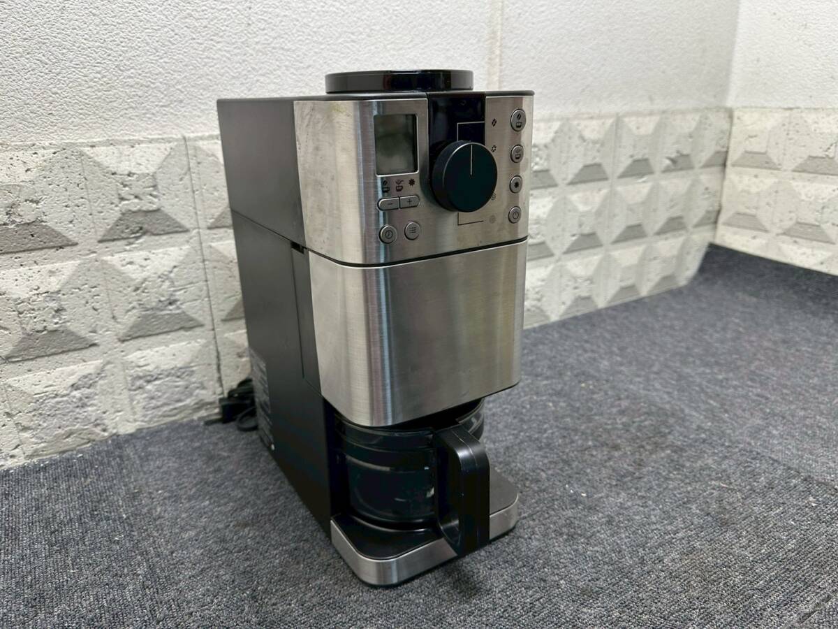 MUJI 無印良品 豆から挽けるコーヒーメーカー MJ-CM1 2018年製 通電確認済み フラットカッターミル内蔵 タイマー機能付きR0206-3