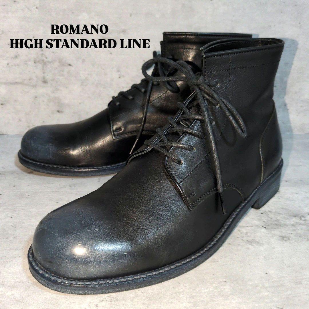 【PADRONE パドローネ】ROMANO☆ロマーノ☆HIGH STANDARD LINE☆ハイスタンダードライン☆レースアップ ショートブーツ☆黒☆レザー☆41