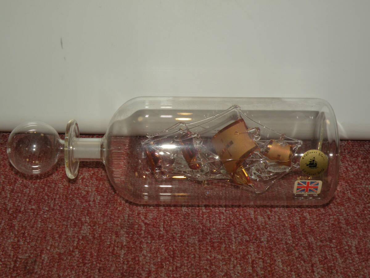  N374 mayflower glass メイフラワーグラス ボトルシップ 帆船 22carat 現状渡し