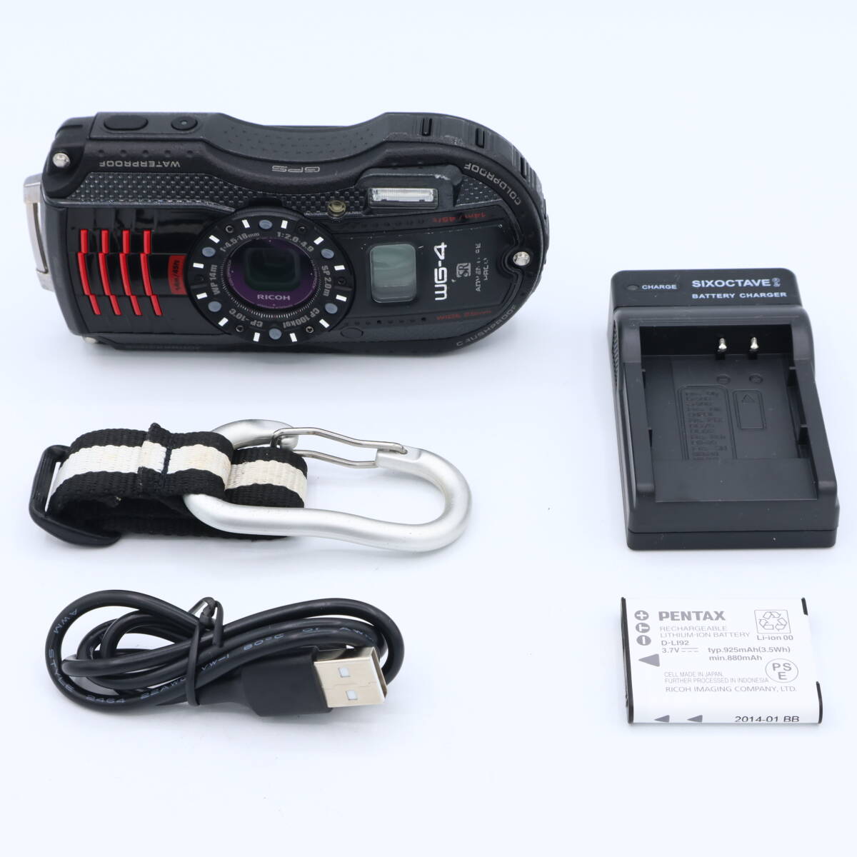 RICOH 防水デジタルカメラ RICOH WG-4GPS ブラック 防水14m耐ショック2.0m耐寒-10度 RICOH WG-4GPSBK #260112_1000969