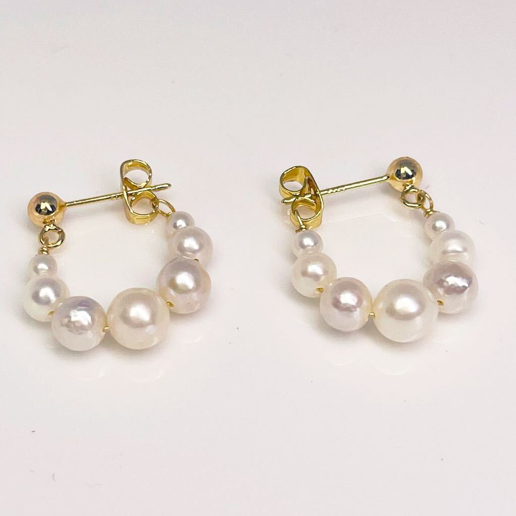 最新のデザイン！本真珠ピアス シルバー ベビーパール 3-6mm 天然パールピアス 結婚式 ゴールド