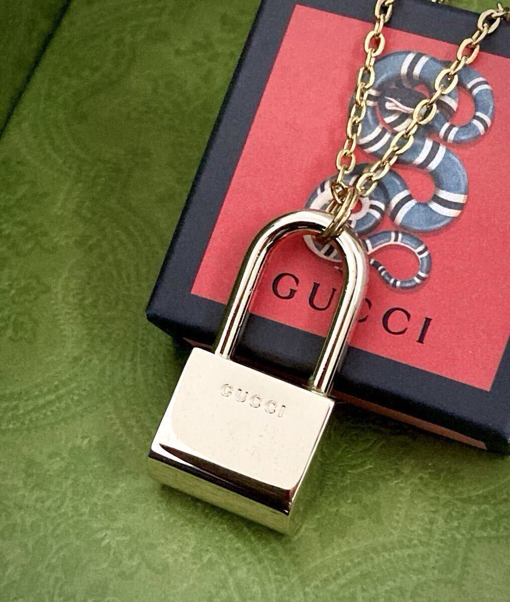 【即決】レア/希少 GUCCI/グッチ パドロック/カデナ/南京錠 ネックレス/ペンダント ゴールド系カラー