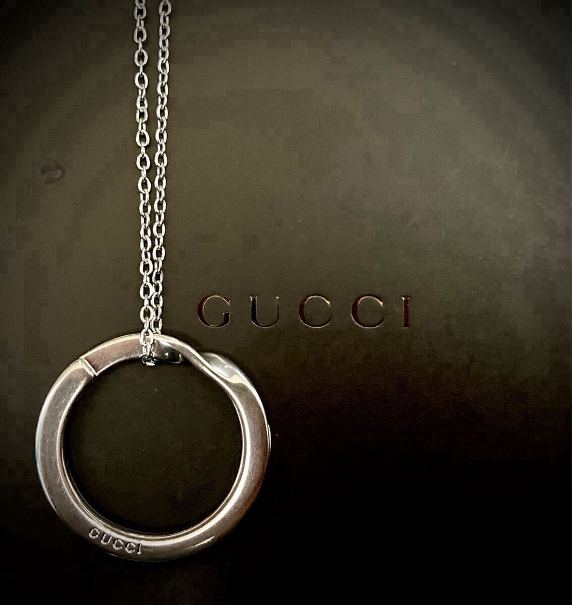 【即決】GUCCI/グッチ キーリング シルバー系カラー ネックレス/ペンダント(チェーン2種)