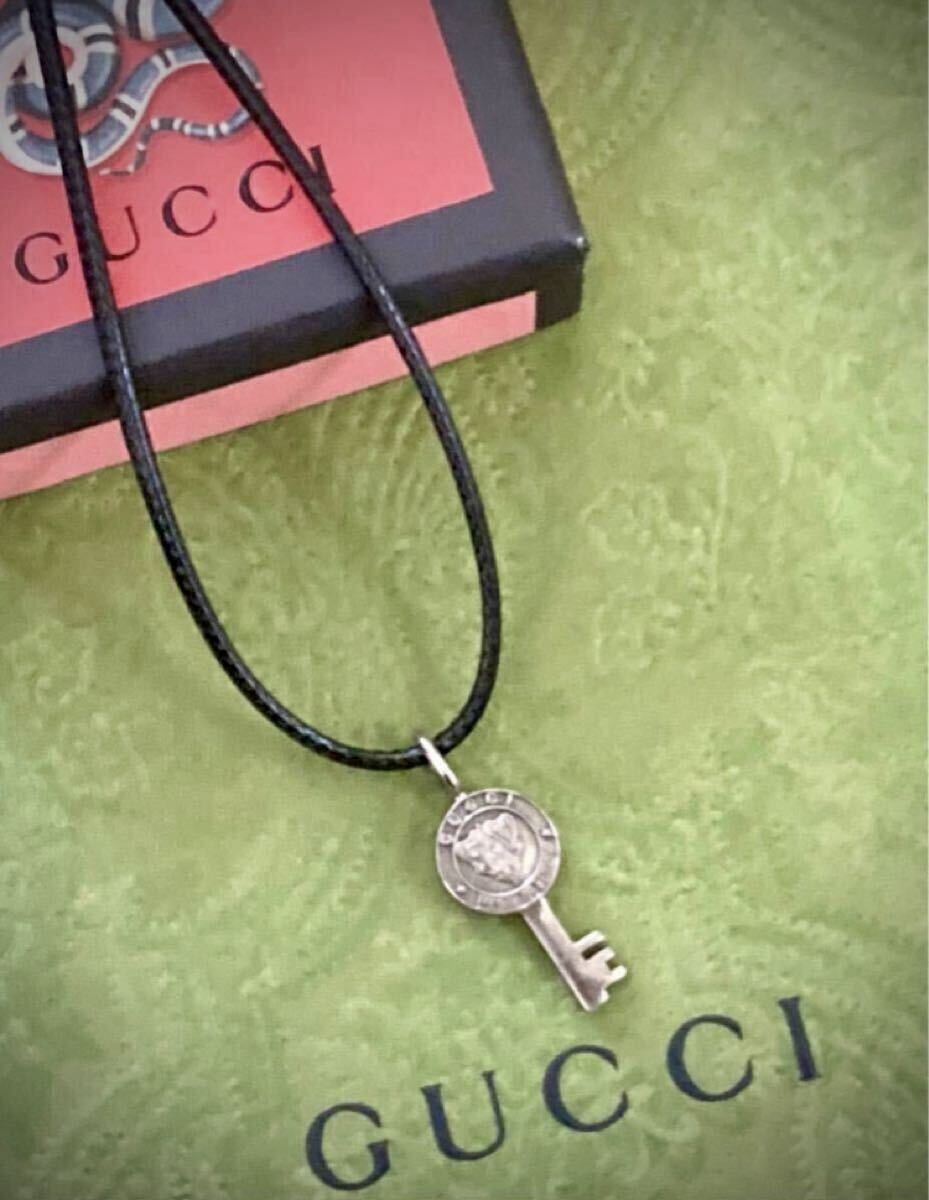 【即決】レア/希少 GUCCI/グッチ クレスト キー ヴィンテージ/アンティーク加工(カギ/鍵)ネックレス/ペンダント