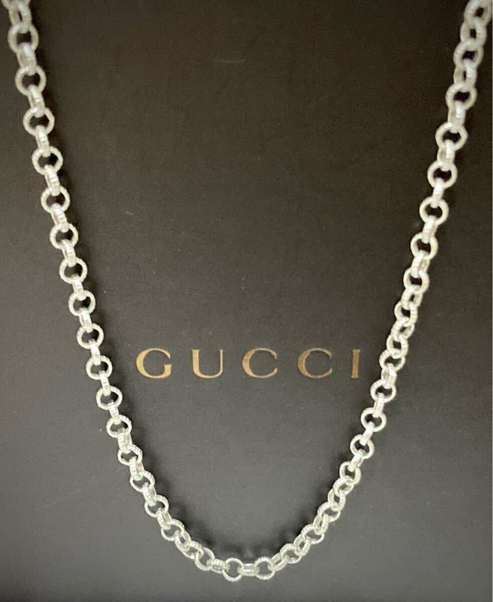 【即決】希少/レア 正規品 GUCCI/グッチ チェーンリンクネックレス シルバー925 デザイン ネックレス