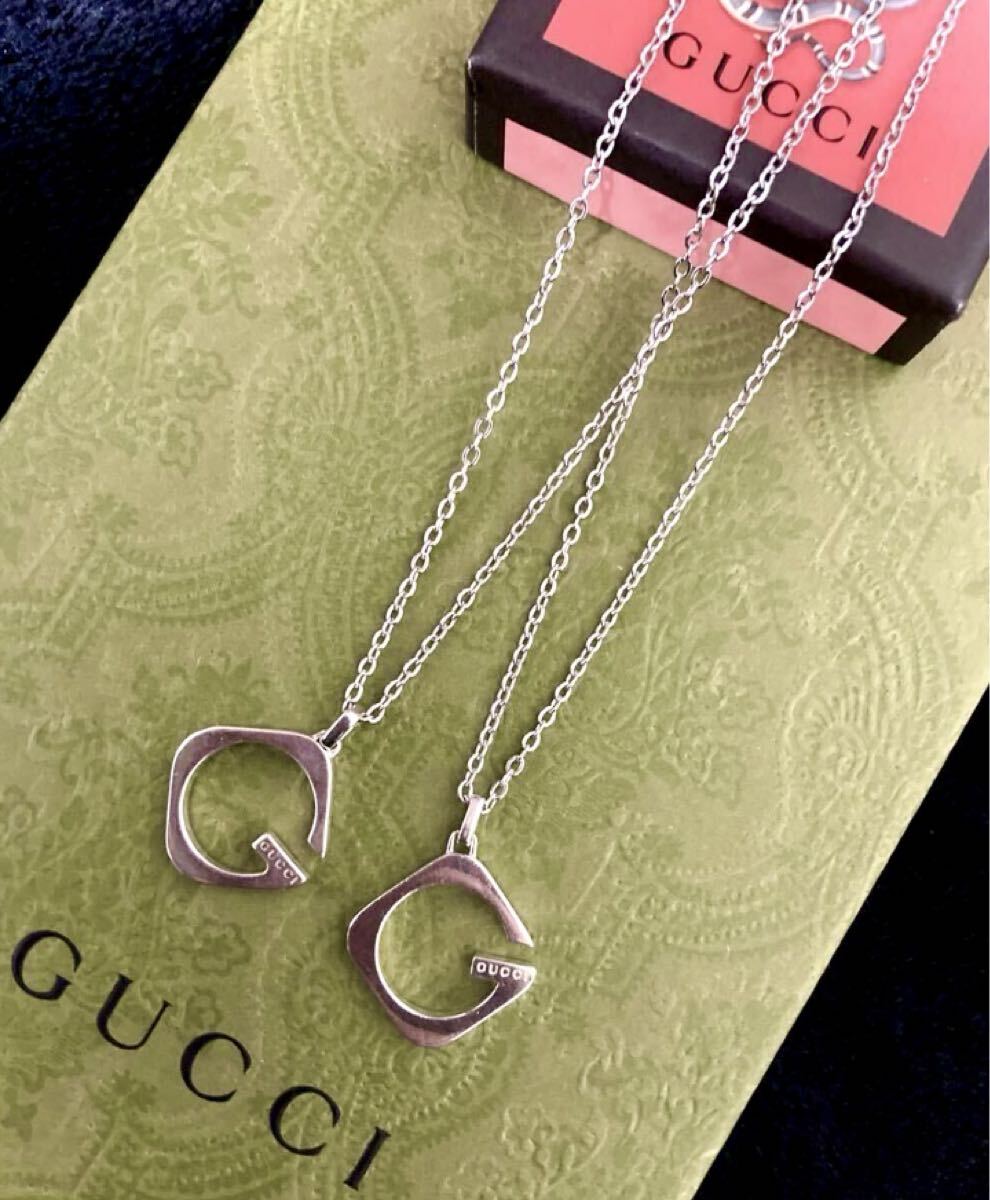 【即決】GUCCI/グッチ Gロゴ/Gモチーフ ペアネックレス/ペンダント