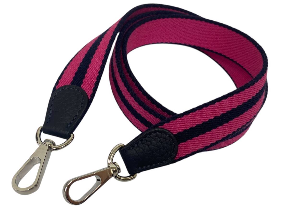 超美品◎HERMES エルメス ショルダーストラップ エブリンTPM ミニエブリン等に！ 付属品 バッグストラップ バンドリエール シルバー金具