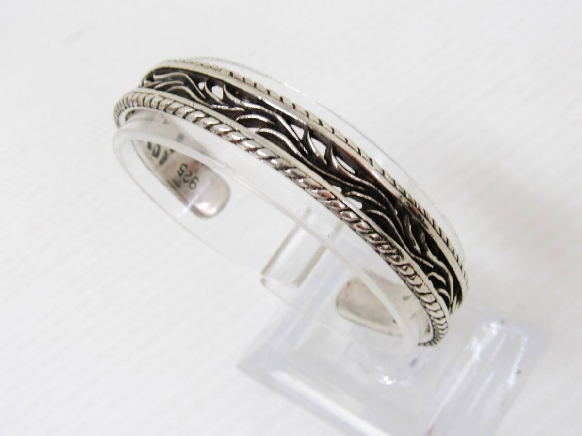 アラベスク 透かし レリーフ バングル シルバー925 SILVER ブレスレット インディアン アクセサリー HG260202