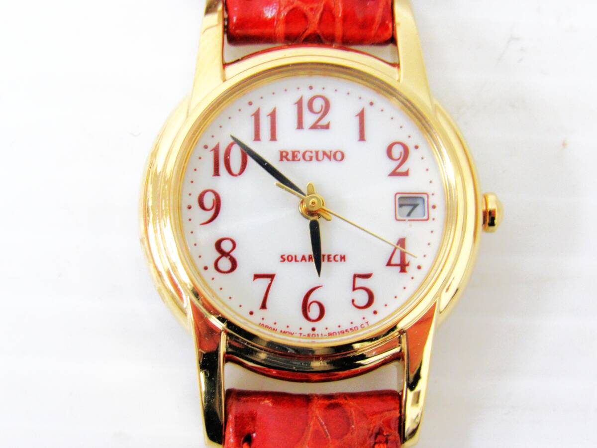 シチズン レグノ CITIZEN REGUNO E011-R006452 レディース ソーラー 赤 時計 KH4-823-90 稼動品 未使用 HG260207