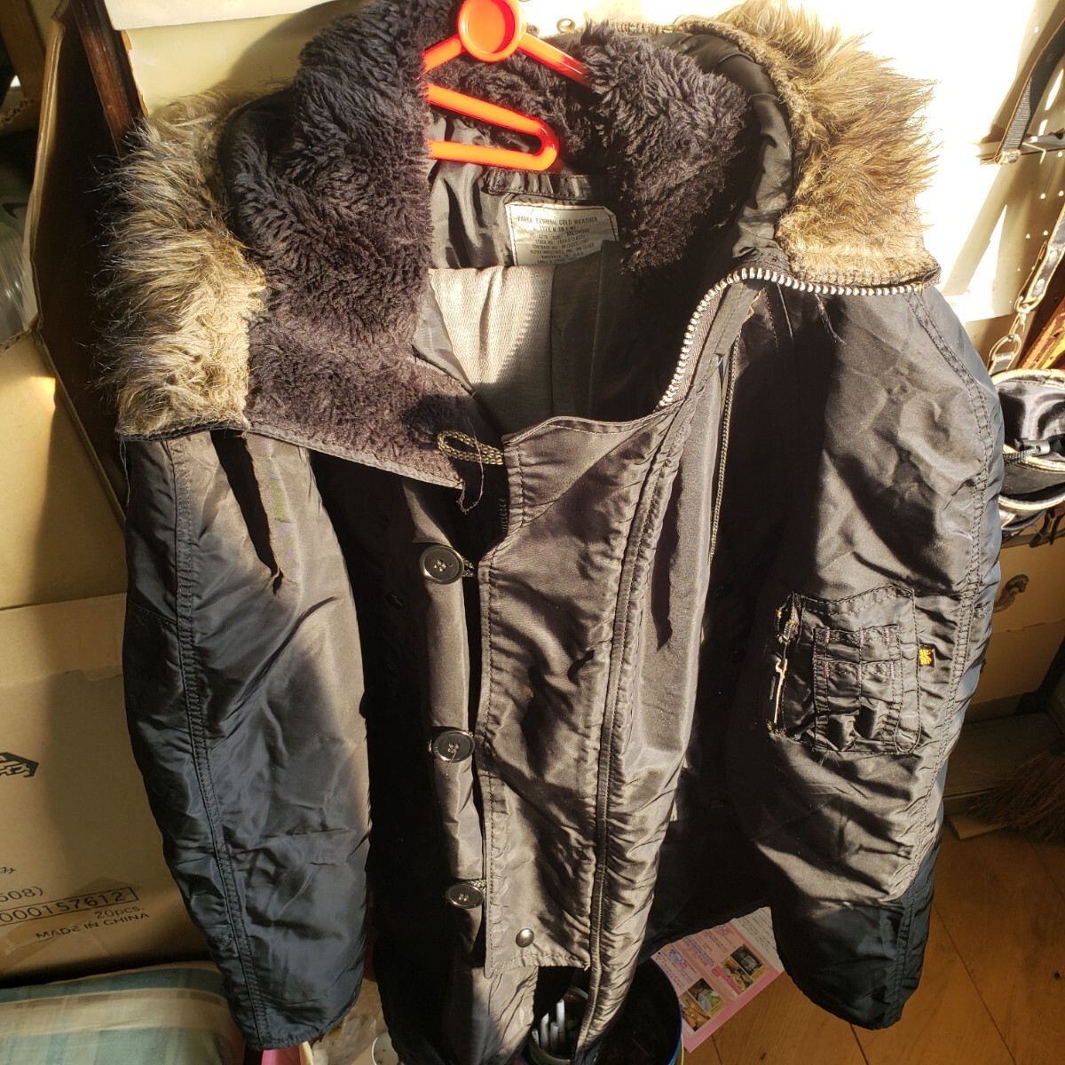 ALPHA アルファ インダストリーズ N-3B コヨーテファー flight jacket 黒(検 リアルマッコイズ REALMcCOY'S バズリクソンズ BUZZRICKSON'S
