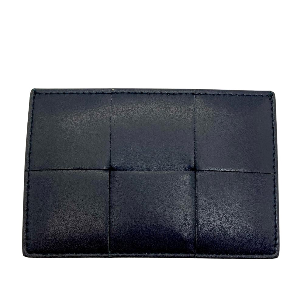 ボッテガヴェネタ BOTTEGA VENETA カセット マキシイントレチャート カードケース レザー ブラック