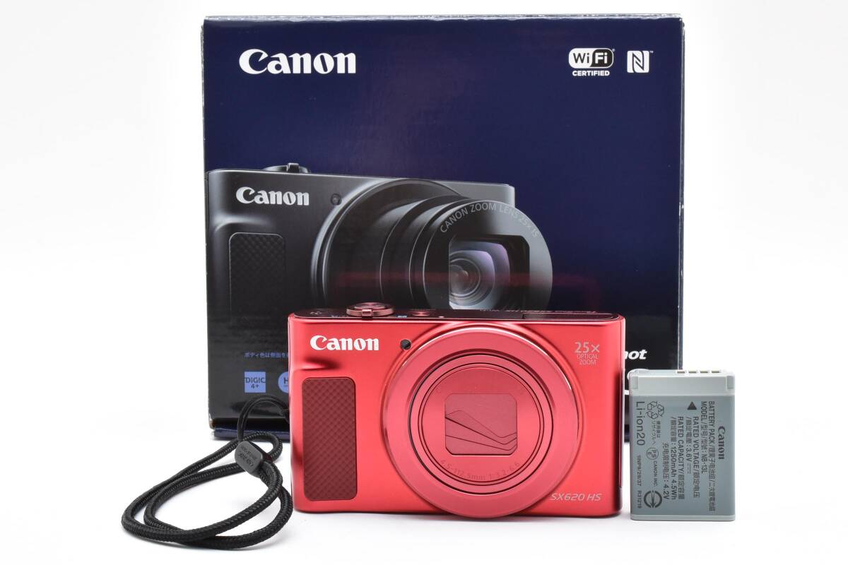 ■ ほぼ新品 ■ キヤノン　CANON PowerShot SX620 HS レッド PC2271 《動作確認済・付属品多数》 コンパクト デジタル カメラ #A0828-28J