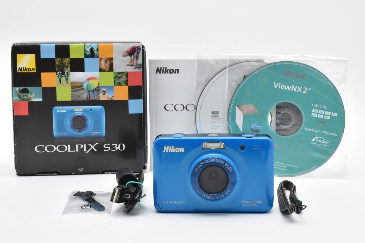 ■ 美品 ■ ニコン　NIKON COOLPIX S30 ブルー 《動作確認済・付属品多数》 コンパクト デジタル カメラ #A0844-03F