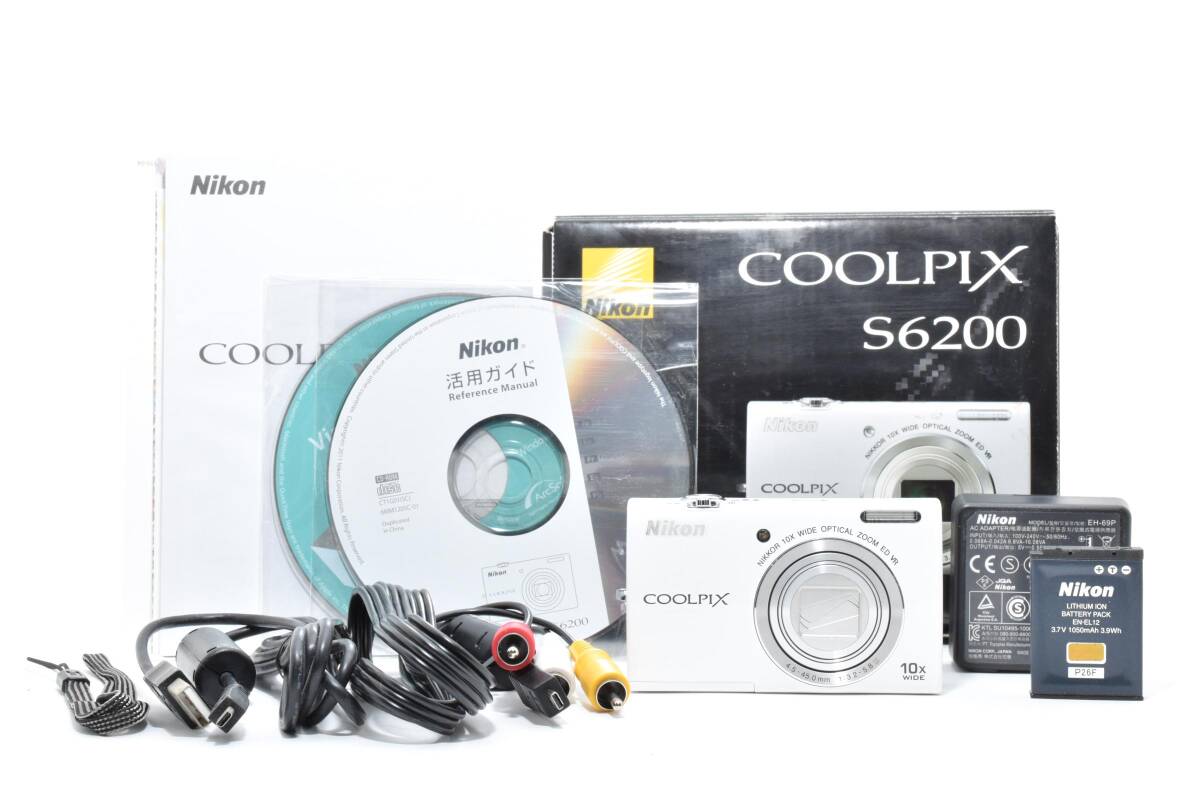 ニコン　NIKON COOLPIX S6200 ホワイト 《動作確認済・付属品多数》 コンパクト デジタル カメラ #A0890-11F