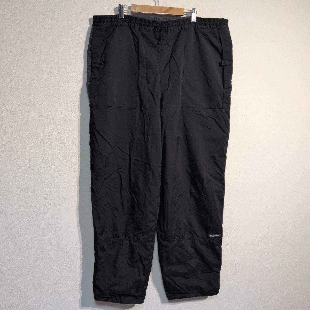 Columbia　コロンビア　フリース ナイロンパンツ　ジャージ　リバーシブル　黒　メンズ XL　オーバーサイズ　キャンプ アウトドア　Y2K 