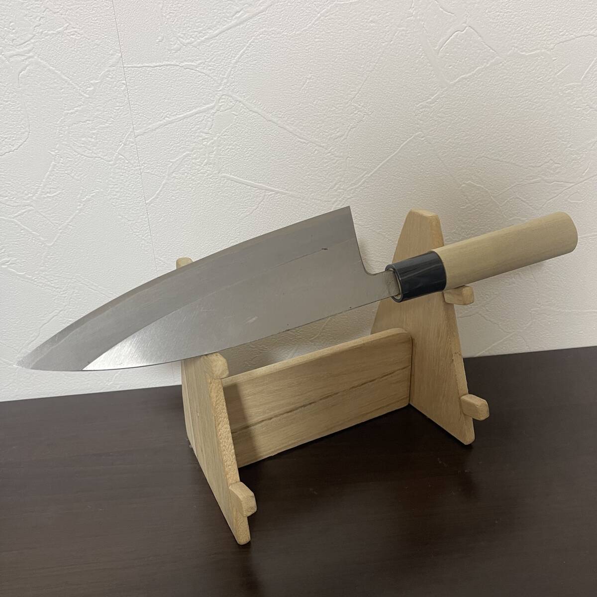 新品 未使用 堺打刃物 別上 大出刃包丁 霞焼 刃渡り19cm 特製正鋼 高級料理庖丁 寿司 刺身 Sakai 和包丁 片刃 本職 板前 魚河岸 魚屋 市場