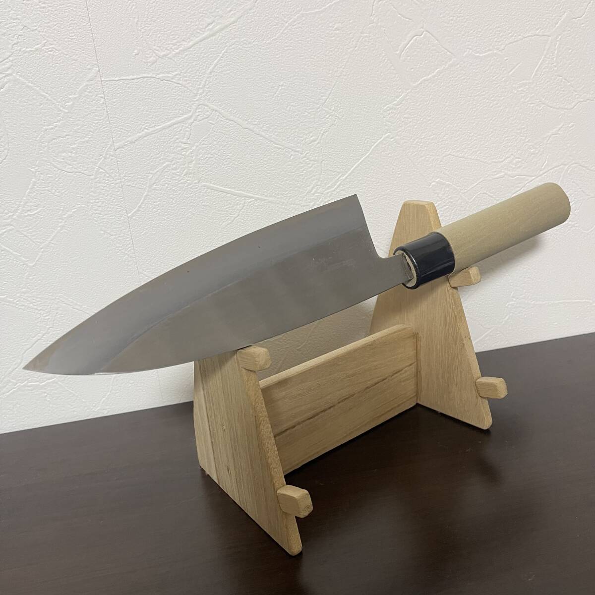 新品 未使用 堺打刃物 別上 大出刃包丁 霞焼 刃渡り20cm 特製正鋼 高級料理庖丁 刺身 寿司 Sakai 和包丁 片刃 本職 板前 魚河岸 魚屋 市場