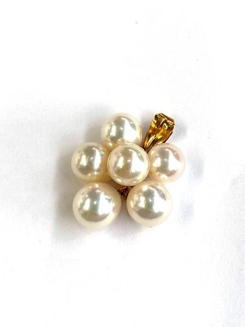 【即決】 K18 あこや真珠 パール ペンダントトップ ジュエリー ゴールド アクセサリー 本真珠 6ポイント 2.6ｇ