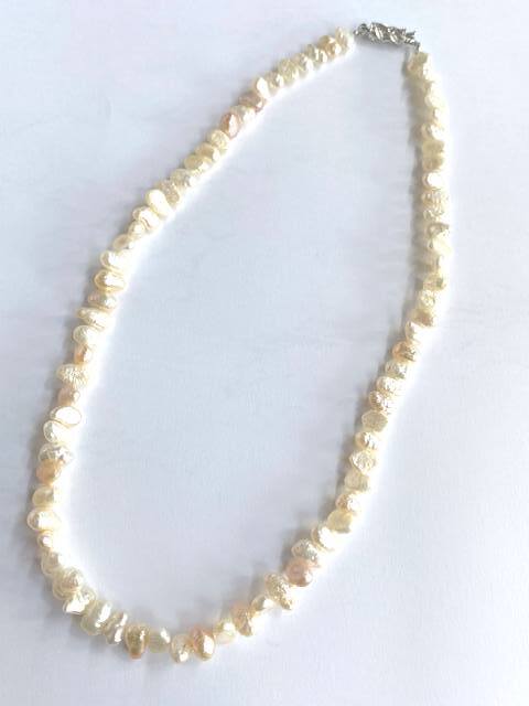 【即決/41㎝】 淡水パール ネックレス SV シルバー金具 真珠 ホワイト ピンク 17.2ｇ