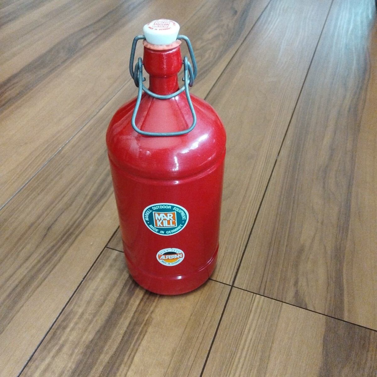 【ヴィンテージ】MARKILL(マルキル) ALFERAN アルミボトル 水筒 1.5L ドイツ製 レッド 赤 アウトドア用品 キャンプ 登山