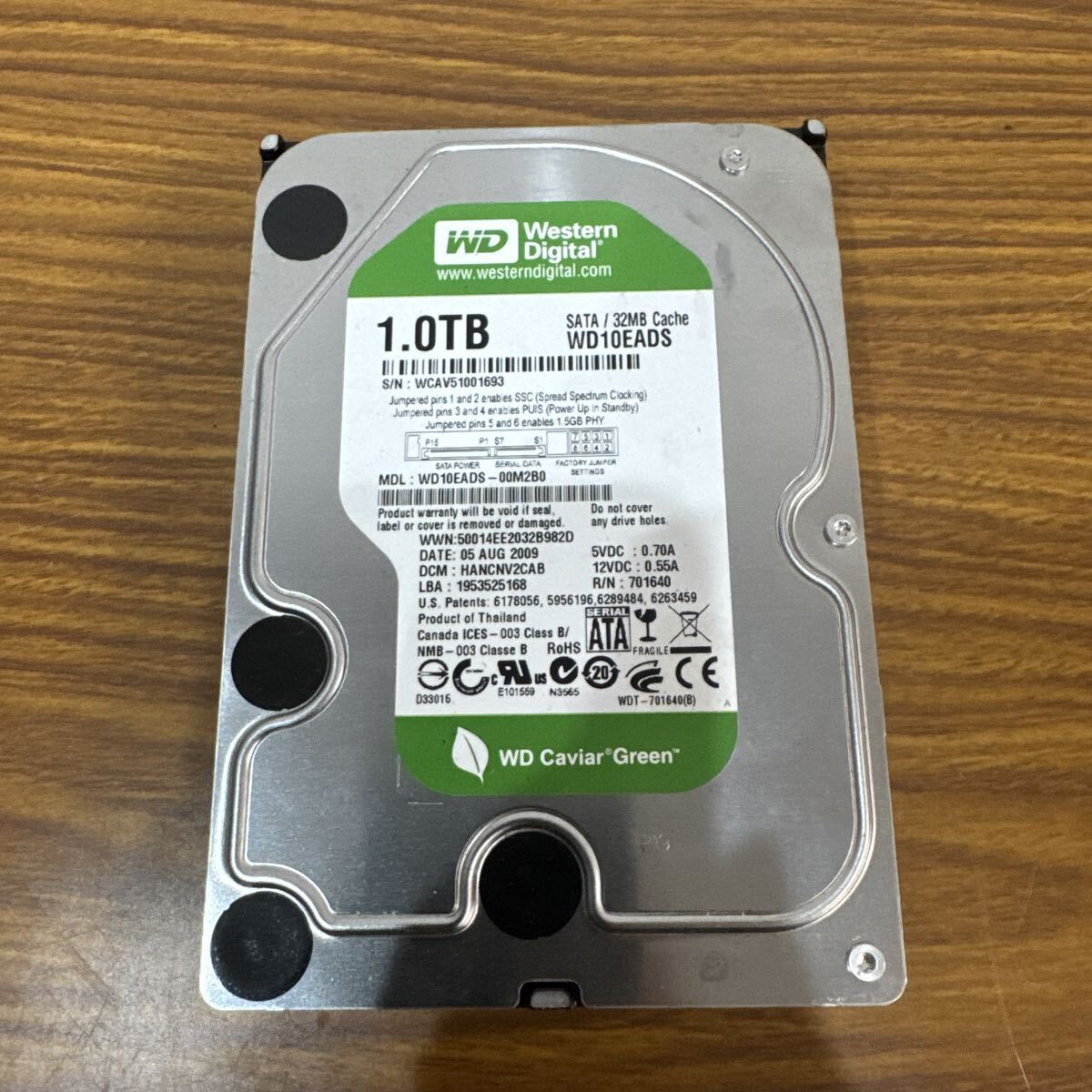 管260224 b ◆ Western Digital 内蔵ハードディスク　1.0TB WD10EADS 本体のみ　☆★ 内蔵HDD