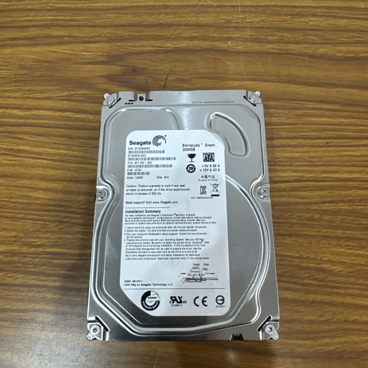 管260224 e ◆ Seagate 内蔵ハードディスク　2.0TB ST2000DL003 本体のみ　☆★ 内蔵HDD