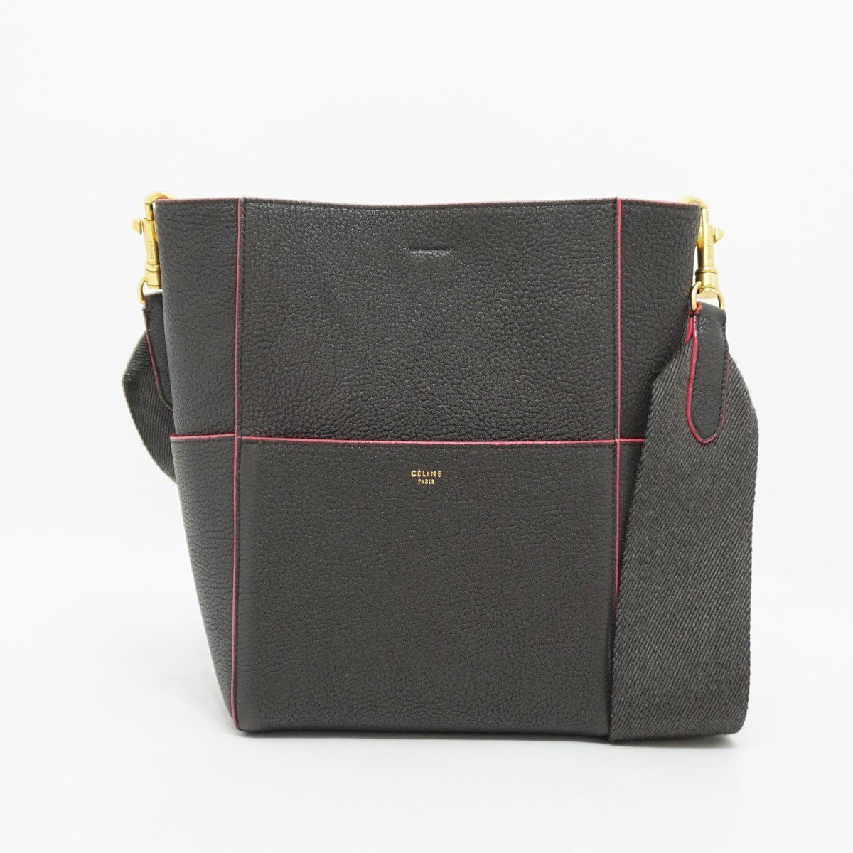 ◇【CELINE セリーヌ】サングル バケット ショルダーバッグ ダークブラウン