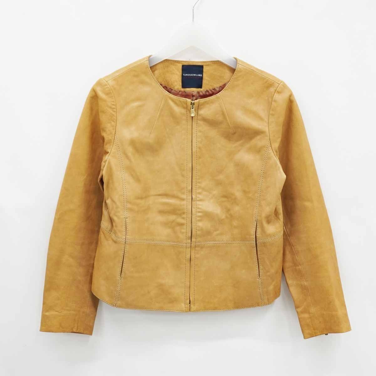 ◇【TOMORROWLAND collection トゥモローランドコレクション】ラムレザー ノーカラージャケット 3846