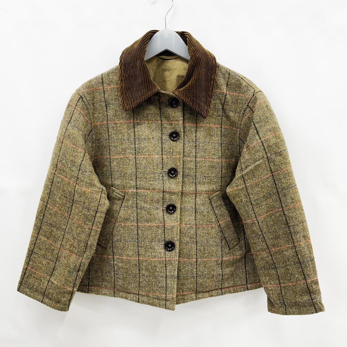 ◇美品【45R フォーティーファイブアール】ギャバ×シェットランドツイード 908 ハンティングジャケット 81010183 1