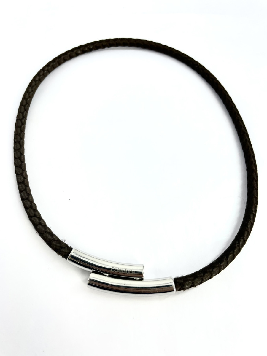 ■【中古品・箱無し・本体のみ】 コラントッテ TAO ネックレス FINO Colantotte M 43cm 磁気 ブラウン×シルバー フィーノ H2602164