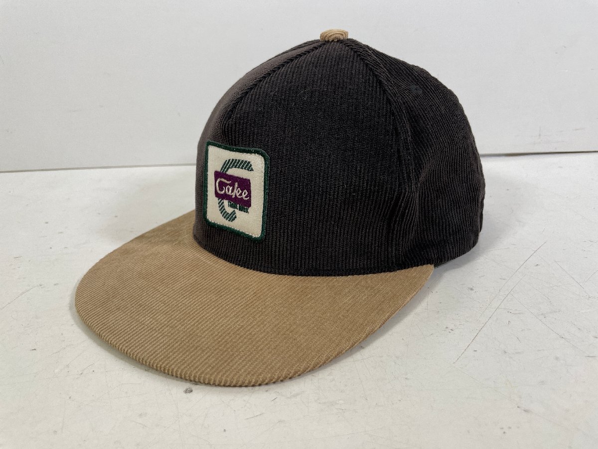CALEE キャリー CORDUROY WAPPEN CAP コーデュロイ ワッペン キャップ ブラウン サイズ F メンズ ユーズド