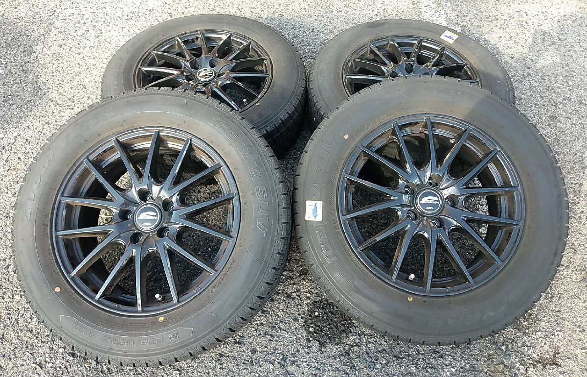 アルミホイール 17インチ 225/65R17 4本セット PCD114.3 17×7J スタッドレスタイヤ タイヤホイールセット / 名古屋発2-83□
