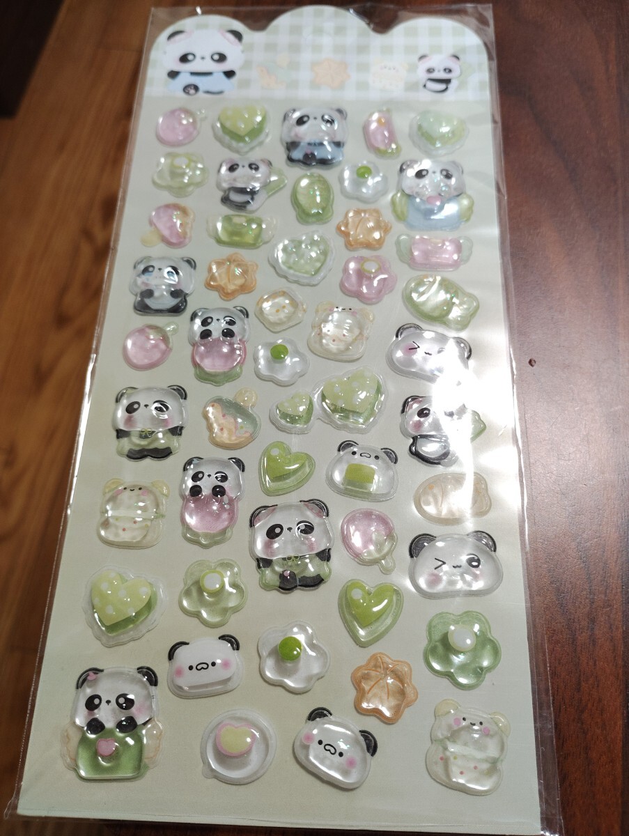 パンダ ぷくぷくシール