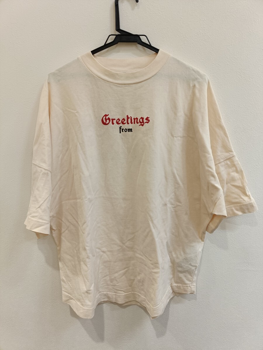 パームエンジェルス PALM ANGELS ロゴ オーバーサイズ Tシャツ カットソー 半袖 S ベージュ系 メンズ 中古