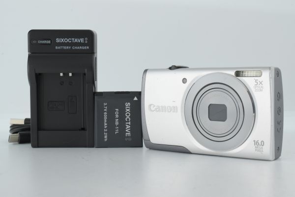 【美品】Canon PowerShot A3500 IS Compact Digital Camera Silver キャノン コンパクトデジタルカメラ シルバー EF-TN-JP1921