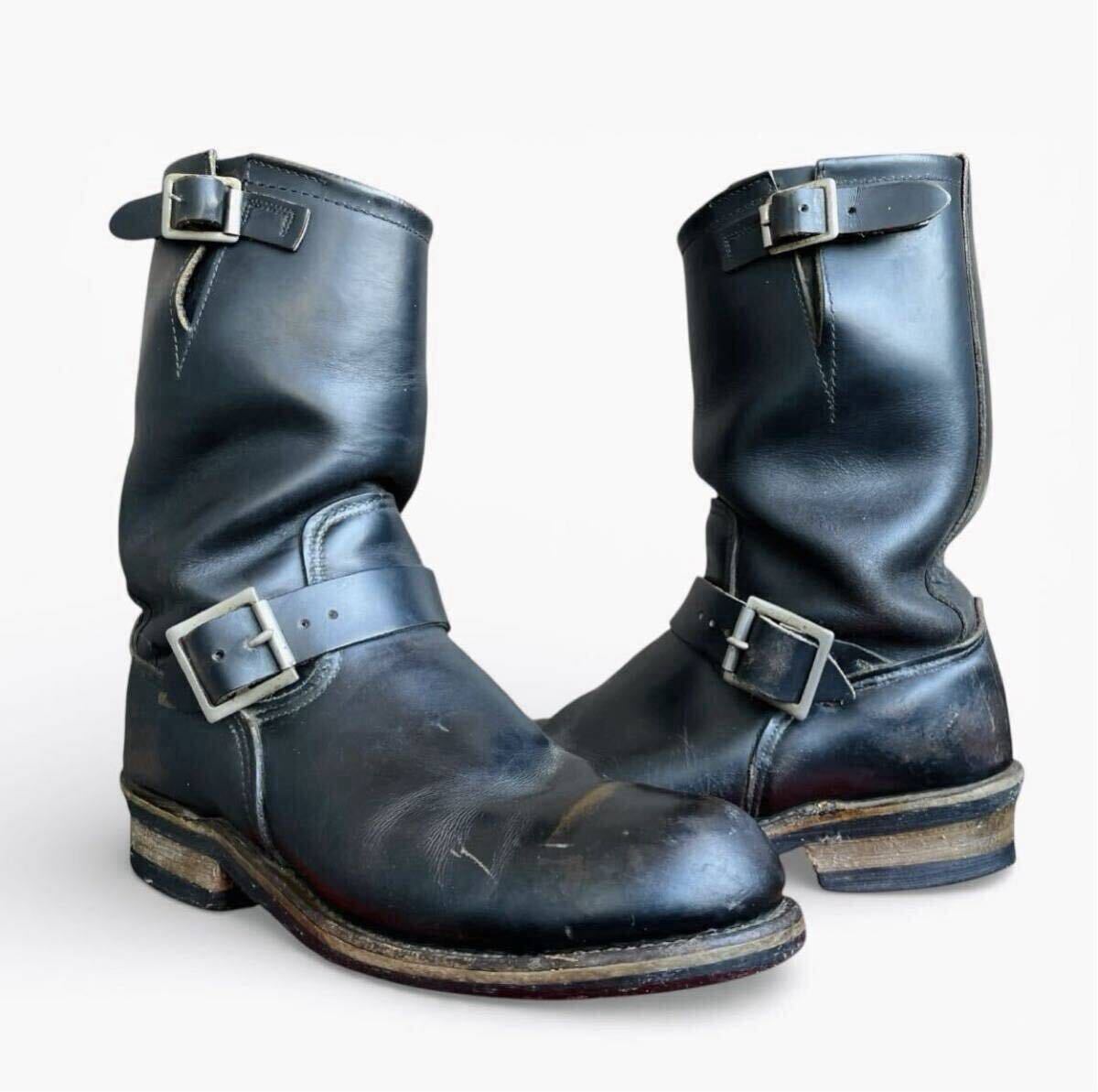 希少!! 名作!! 90s USA製 REDWING レッドウイング エンジニアブーツ 2268 PT91 ブラック 茶芯 刻印 プリント size 7 D ビンテージ VINTAGE