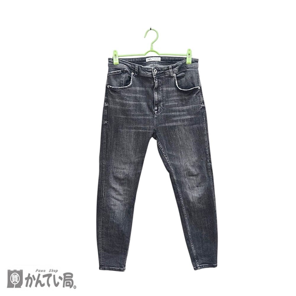 ZARA ザラ デニム パンツ ブラックウォッシュ レディース EUR44 USA34 MEX34 股下：約63ｃｍ ボトムス シンプル カジュアル 古着