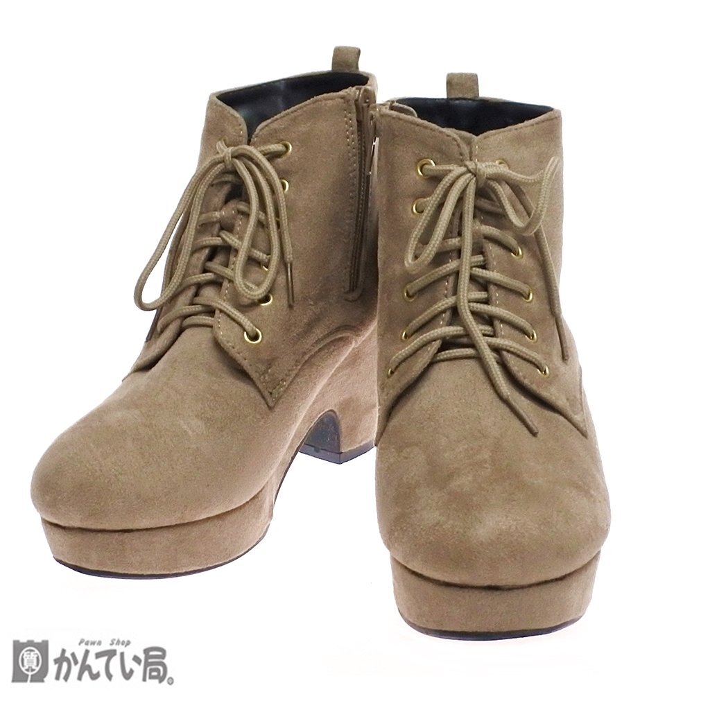 Rosa Rosa ショートブーツ ベージュ系 サイズ S ヒール高：約7.5ｃｍ レディースシューズ 太ヒール これからの季節にいかがでしょうか☆
