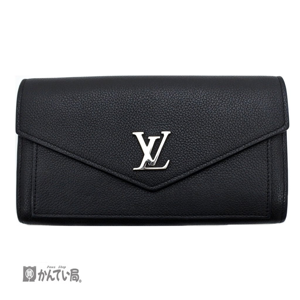 Louis Vuitton ルイ・ヴィトン ポルトフォイユ ロックミー ブラック 長財布 M62530 ホック折れ有り シンプル レディース 箱/布袋有 可愛い