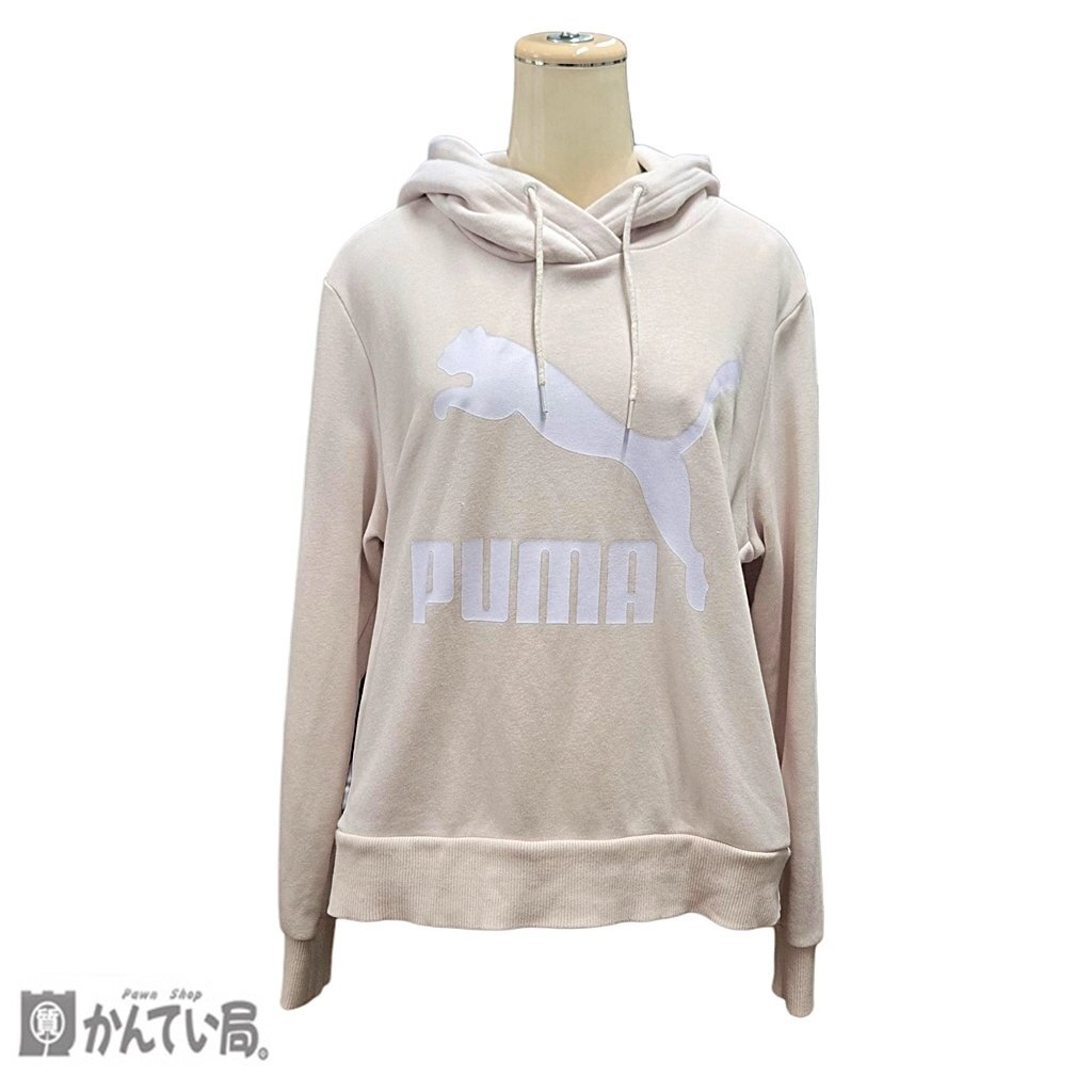 PUMA プーマ レディース パーカー Mサイズ ライトベージュ系 総丈：約53ｃｍ コットン68％　ポリエステル32％ トップス