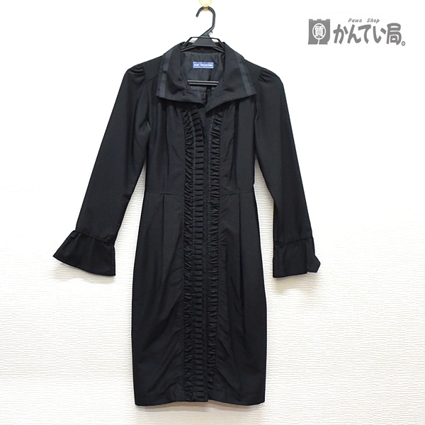 美品 BLUE COLLECTION ブルー コレクション レディース コート ジャケット ブラック サイズ 38 ロング シンプル 高級感 お買い得品