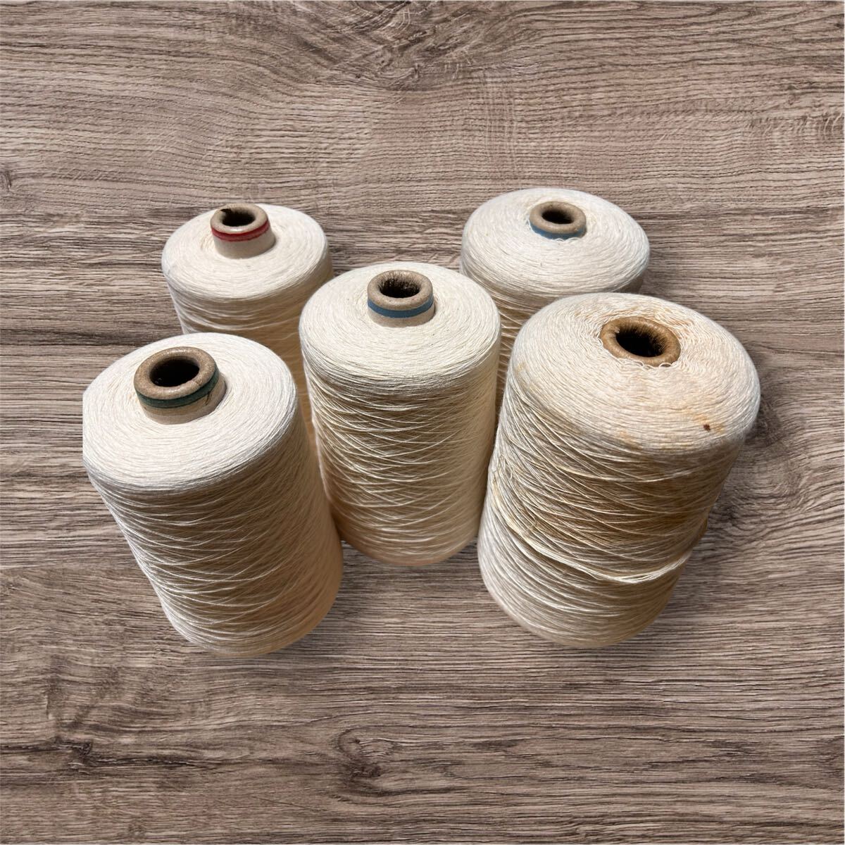 管M079 麻糸 リネン糸 古道具 ５個 ミシン用