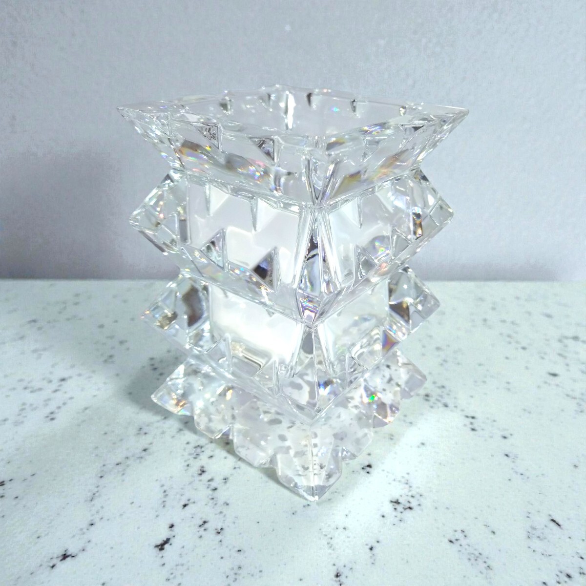 管W421 美品 Baccarat Arlequin バカラ アルルカン 花瓶 フラワーベース クリスタル フランス製